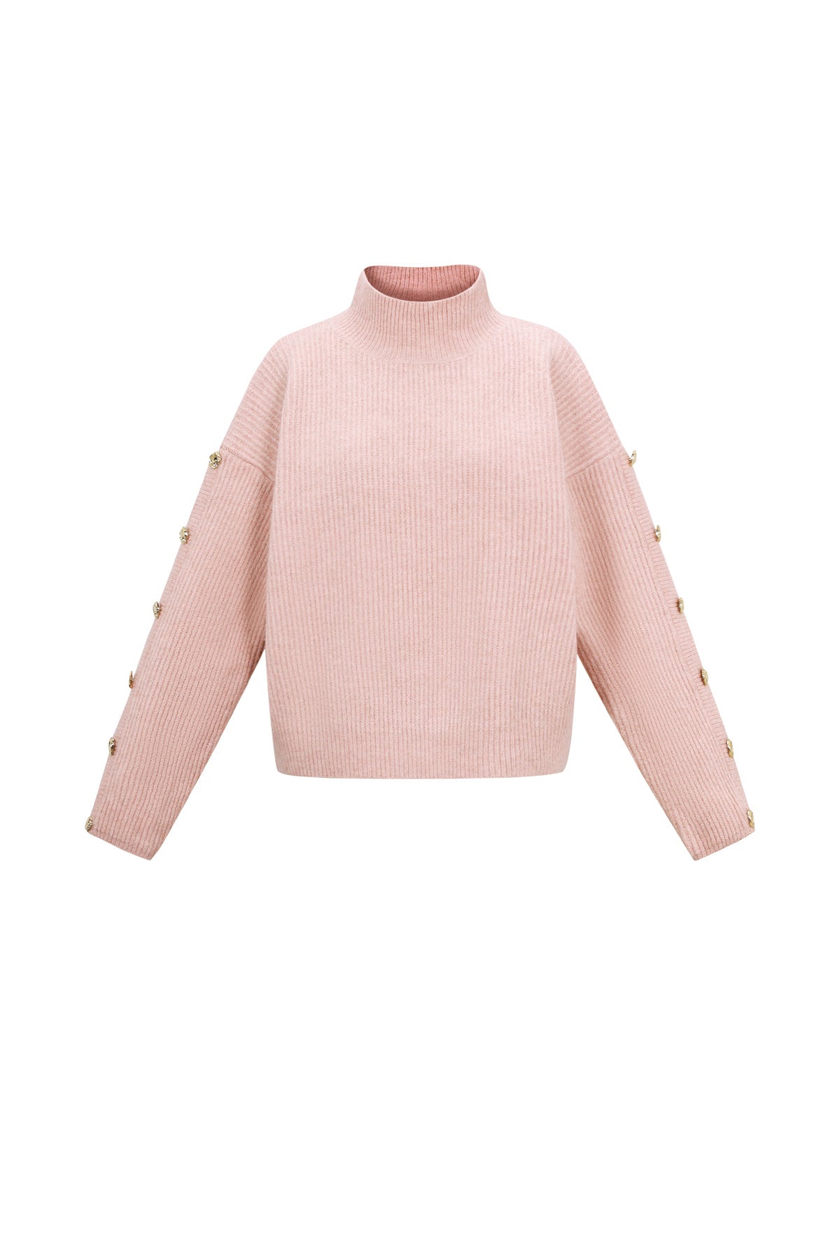 Gebreide Polyestervezel Vrouwen Trui Met Schildkraag Casual Effen Kleur
