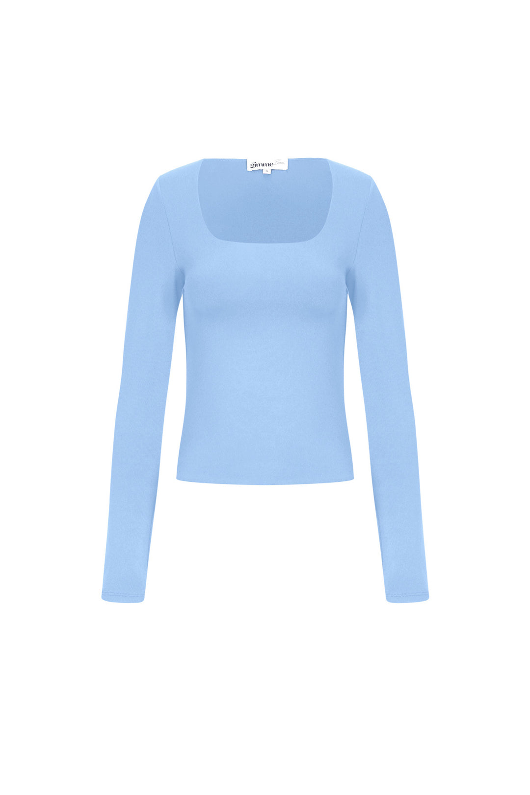 Gebreide Nylon Vrouwen Lange Mouw Top Basis Solide Kleur