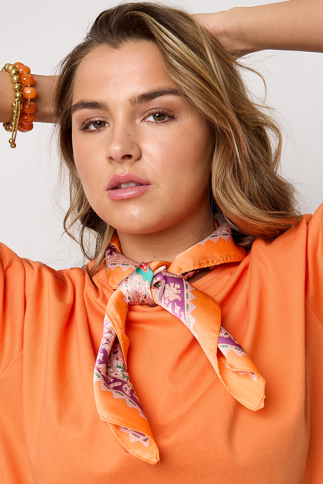 Zomersjaals met bloemenprint, casual, polyester, dagelijkse accessoires