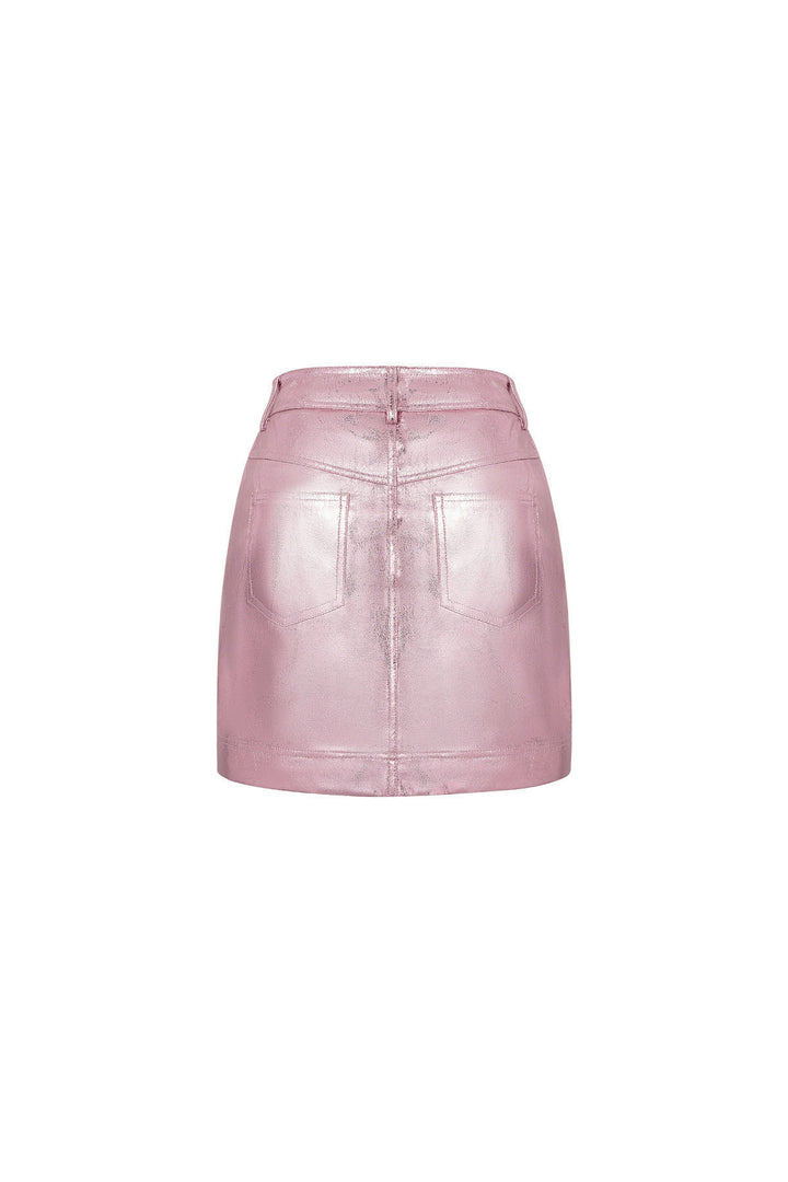 PU Minirok Sexy Solide Kleur Lente/Zomer