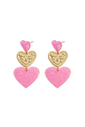 Statement oorbellen met glitter harten