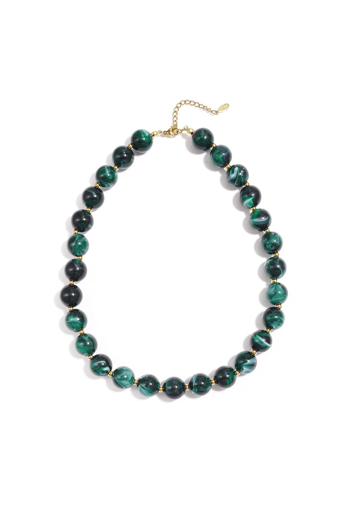 Kralenketting met goude kraaltjes 13.5mm