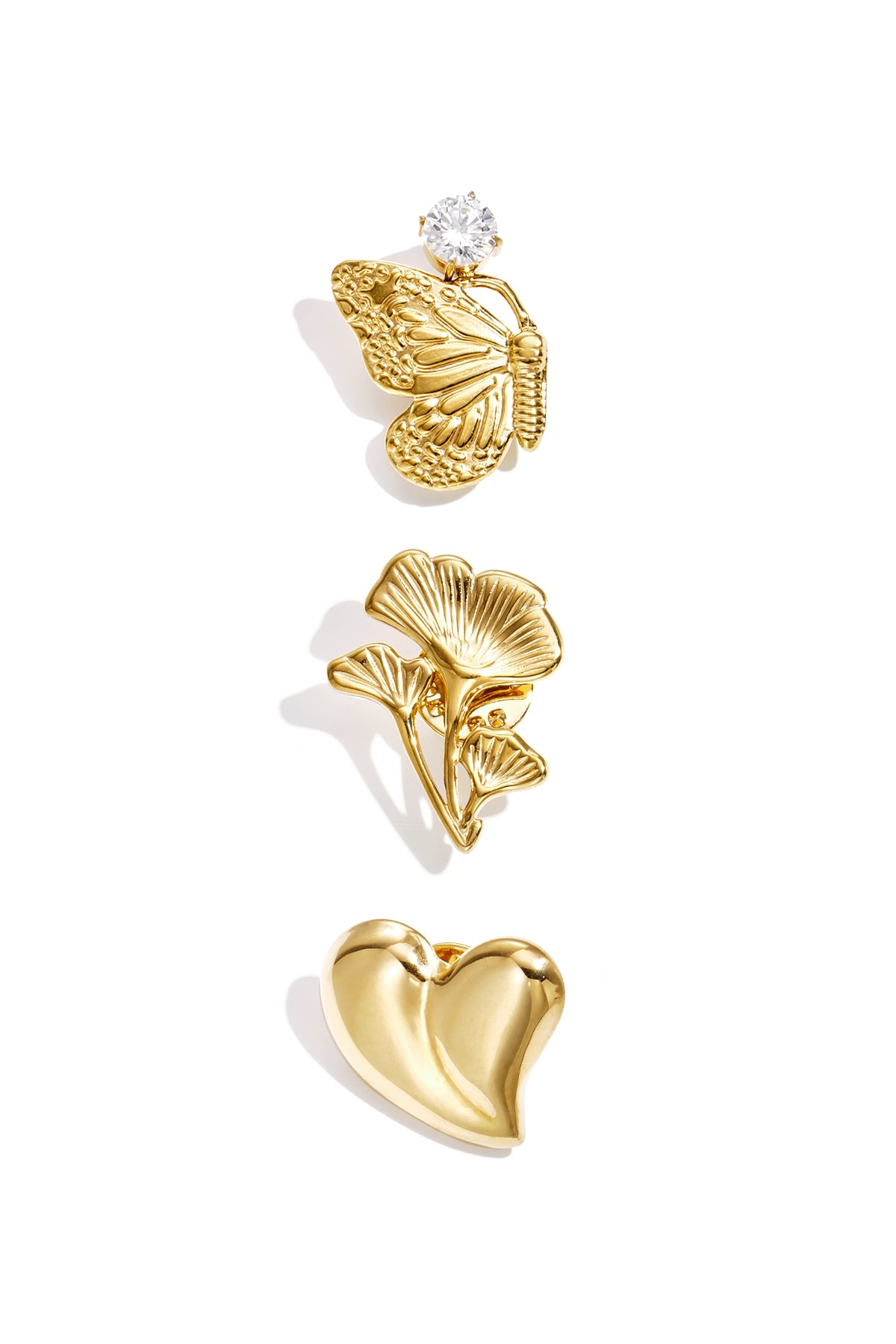 Broches van roestvrij staal met vlindermotief, eenvoudige dagelijkse sieraden uit de Simple-serie voor dames.