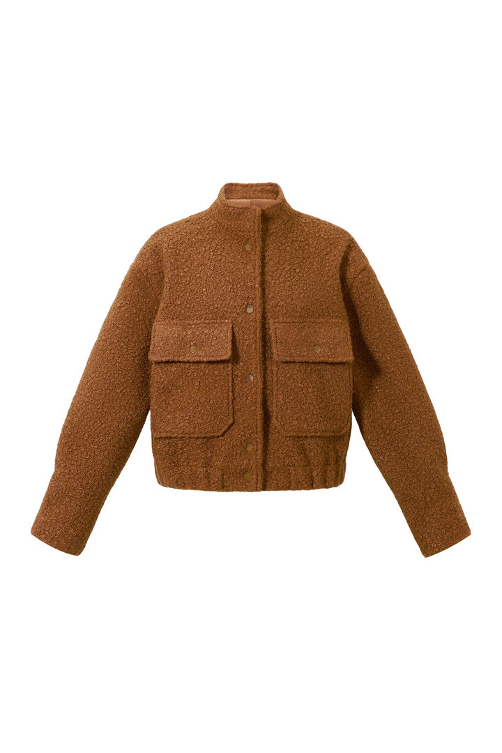 Geweven Polyestervezel Vrouwen Jas Casual Solide Kleur Herfst/Winter