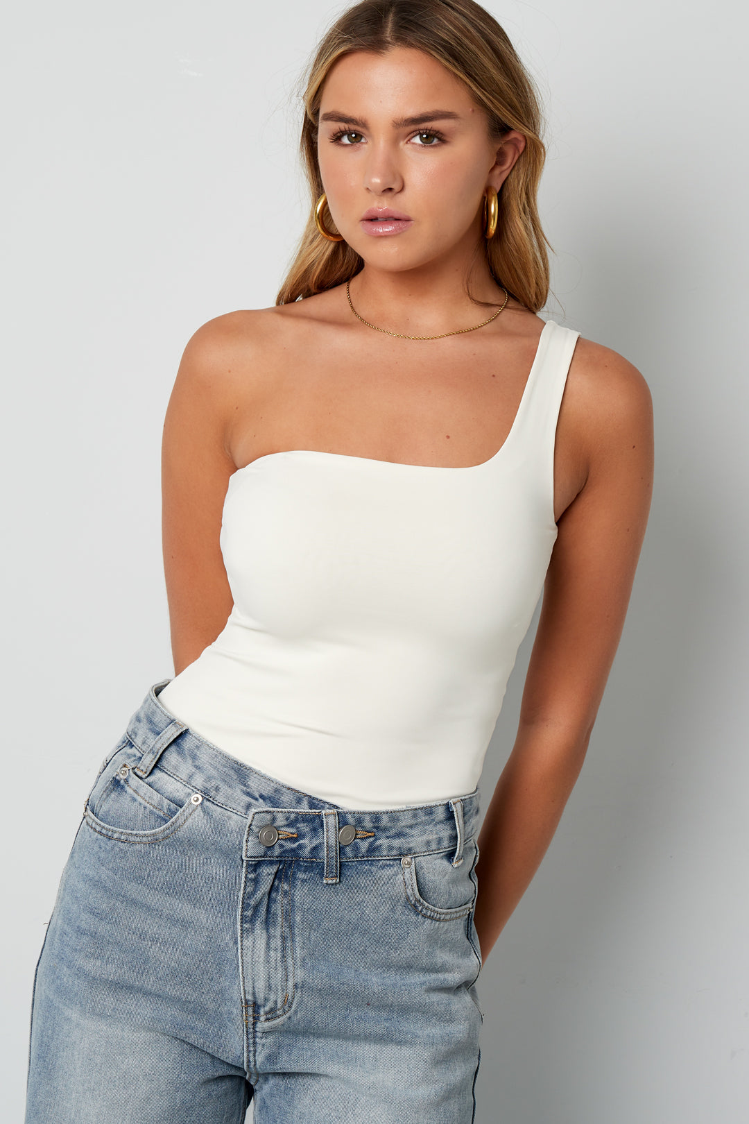 Gebreide Nylon Bodywear Bodysuit Eén-Schouder Lente/Zomer Solide Kleur