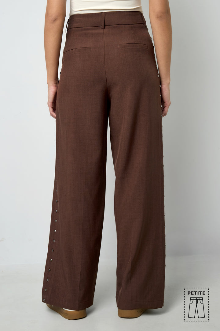 Geweven Polyestervezel Vrouwen Brede Broek Elegante Solide Kleur Herfst/Winter