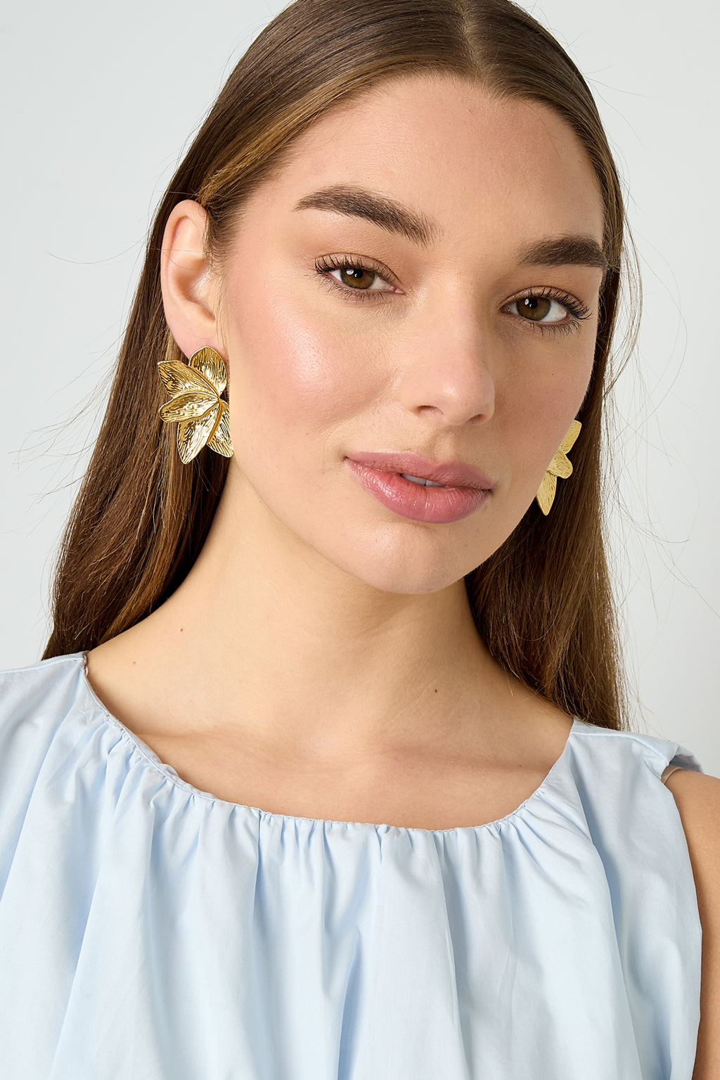 Roestvrijstalen oorknopjes met bladmotief, casual, alledaags en eenvoudig, dames sieraden
