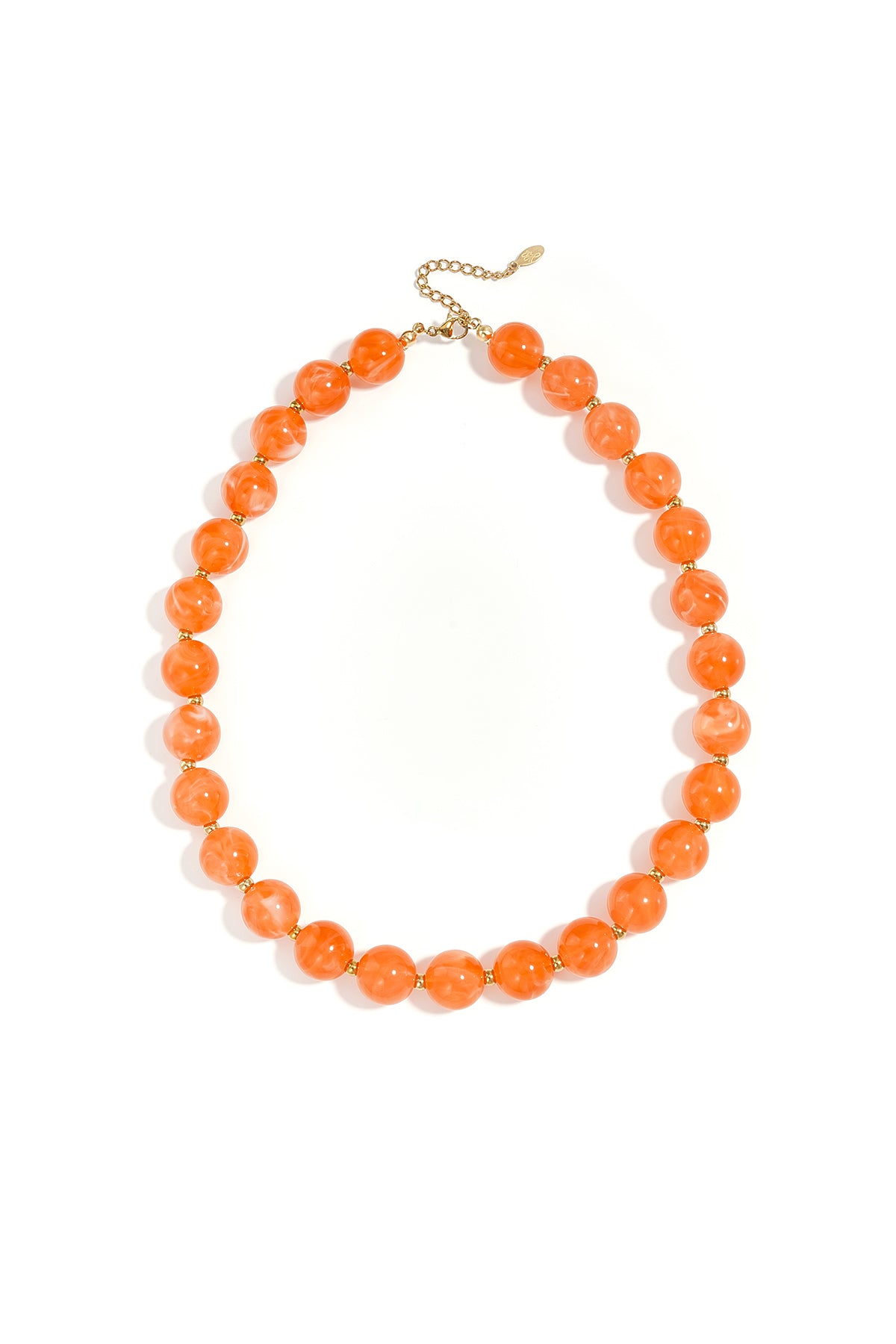 Kralenketting met goude kraaltjes 13.5mm