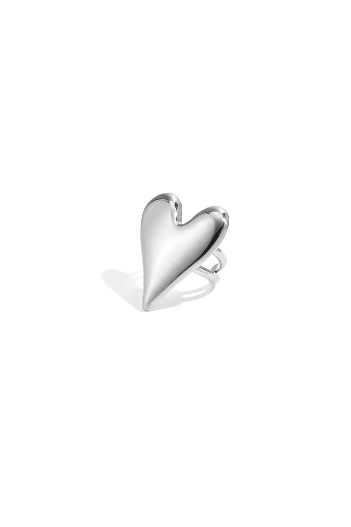 Statement ring met groot hart