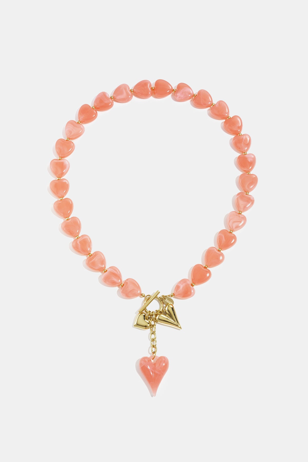 Kralenketting met hangende harten charms