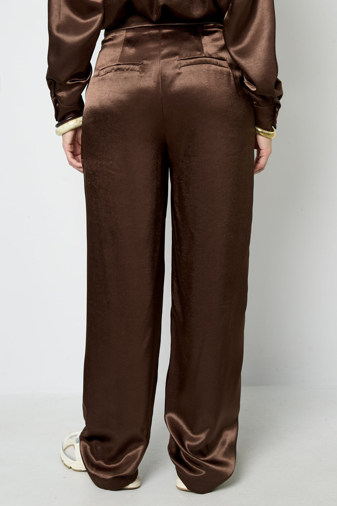 Geweven Polyestervezel Vrouwen Rechte Broeken Casual Effen Kleur Herfst/Winter