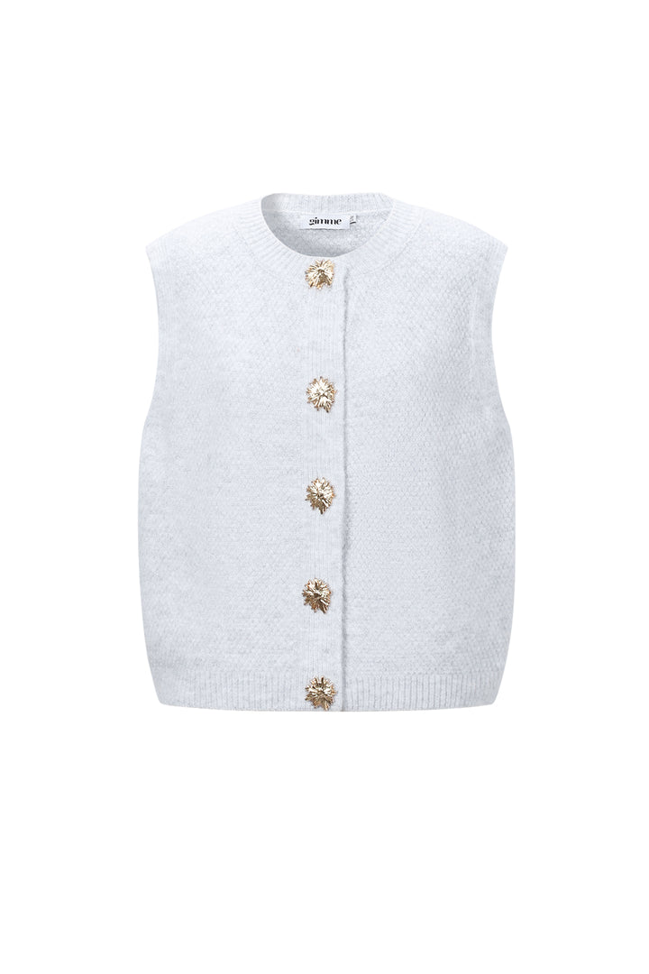 Gebreide Polyestervezel Vrouwen Gebreide Vest Casual Solide Kleur