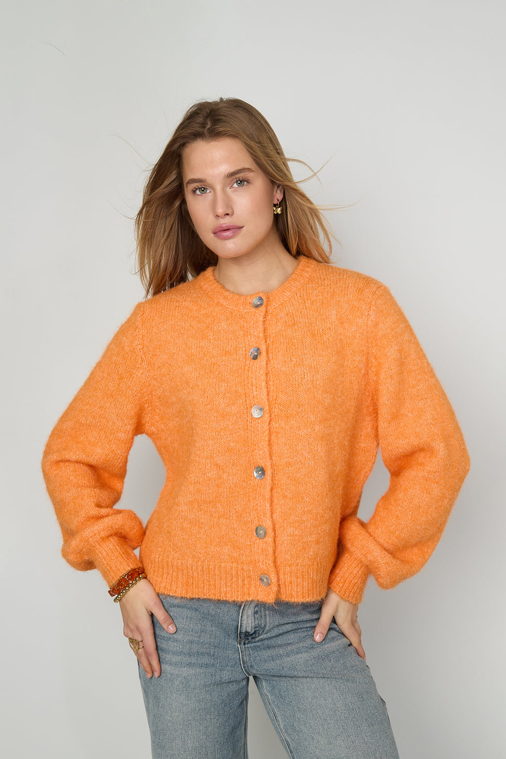 Gebreide Polyestervezel Vrouwen Cardigan Casual Solide Kleur Herfst/Winter