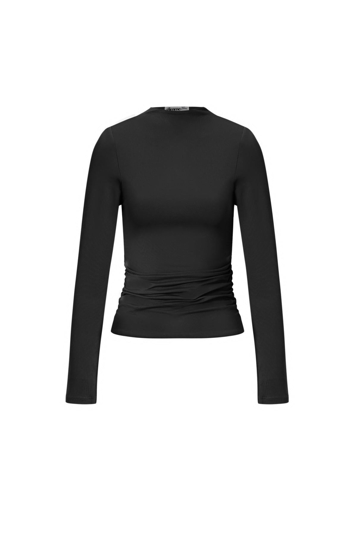 Gebreide Nylon Vrouwen Lange Mouw Top Basis Solide Kleur