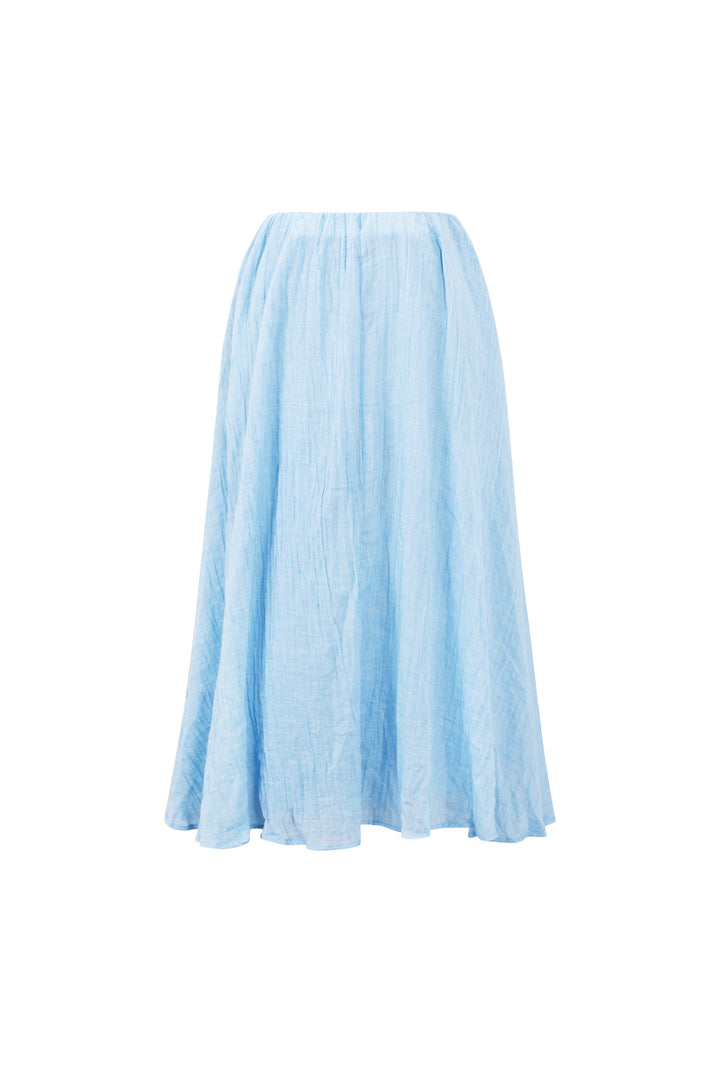 Geweven Polyestervezel Vrouwen Maxi Rok Casual Solide Kleur