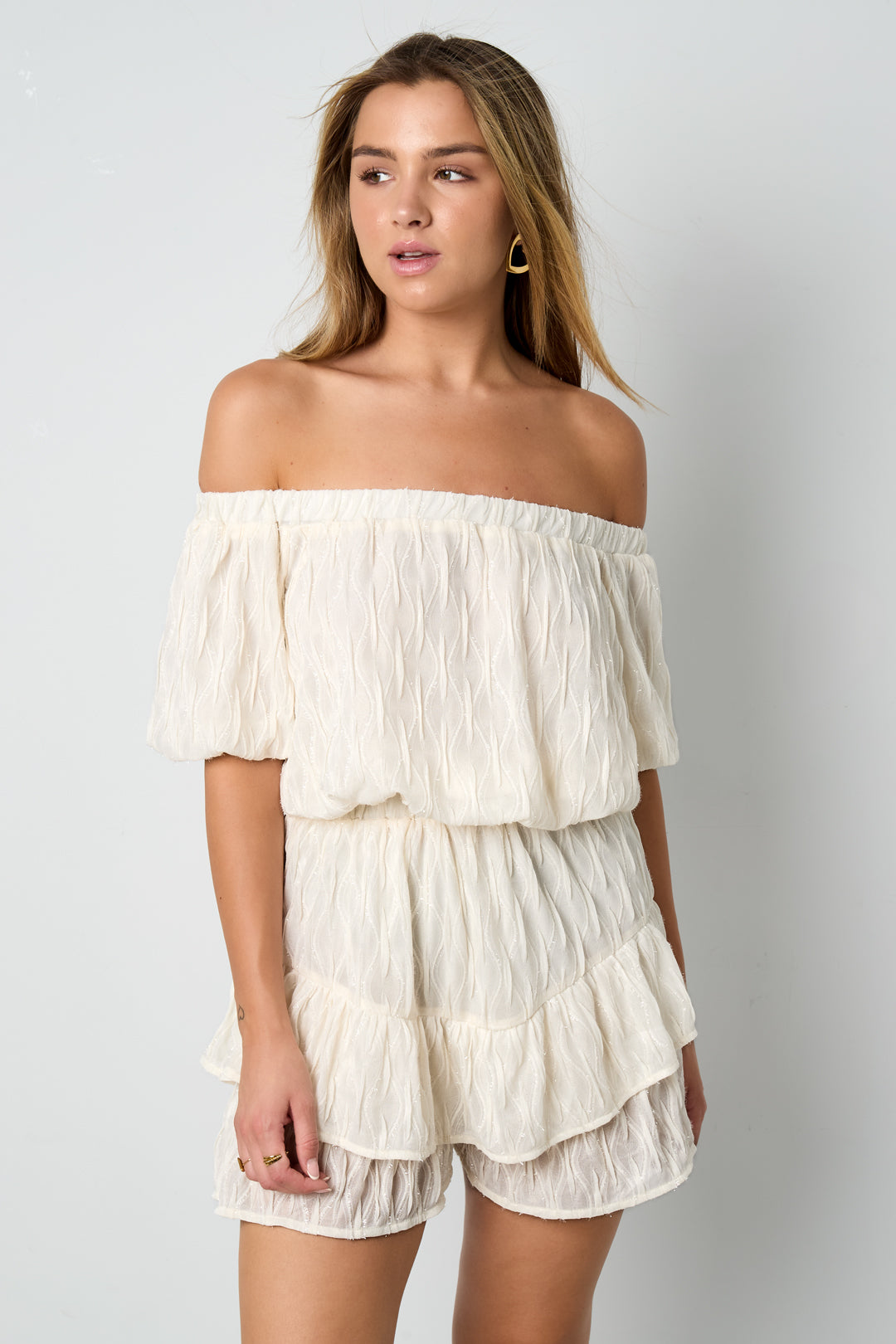 Geweven Polyestervezel Vrouwen Body Casual Solide Kleur Ruchesrand