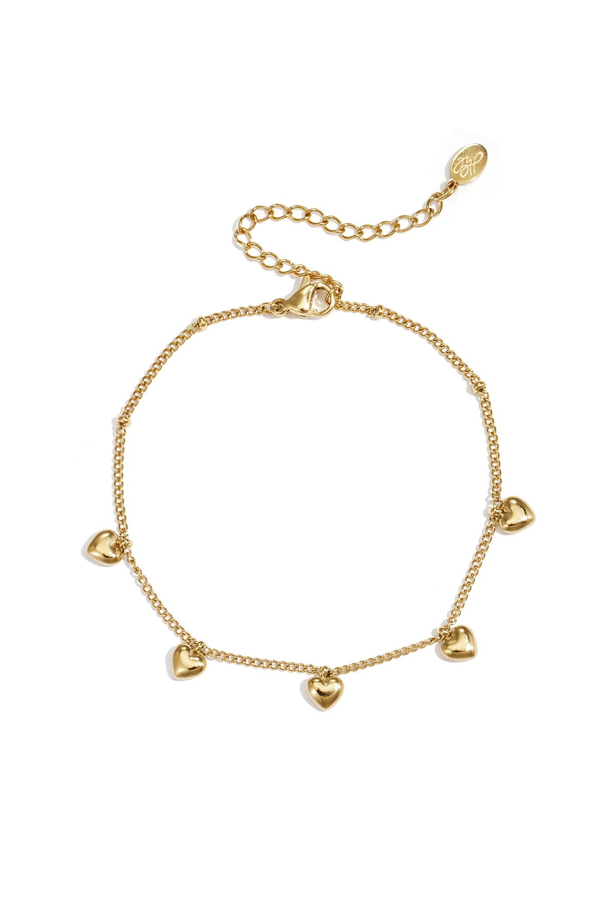Armband met kleine hangende hartjes