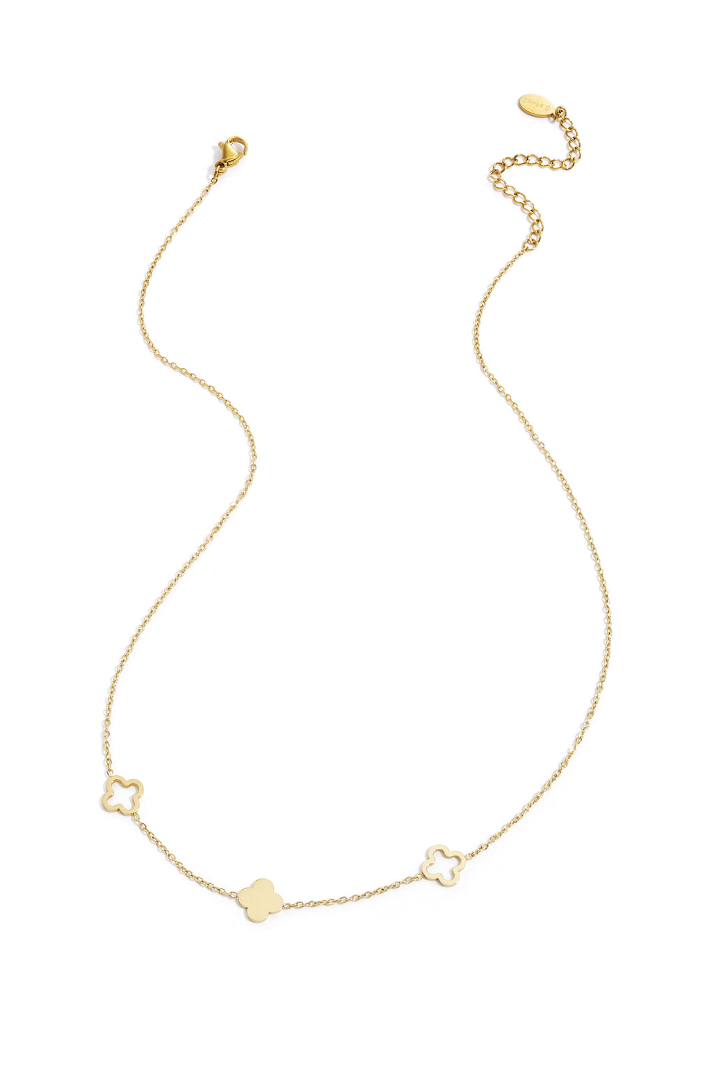 Ketting klavertjes Goud kleur Stainless Steel