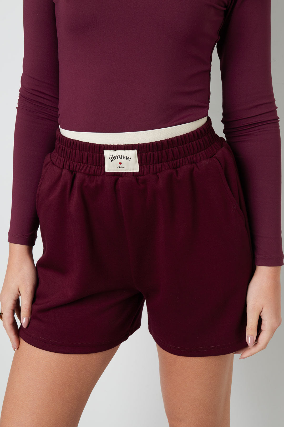 Gebreide Polyestervezel Vrouwen Casual Shorts Sporty Solide Kleur