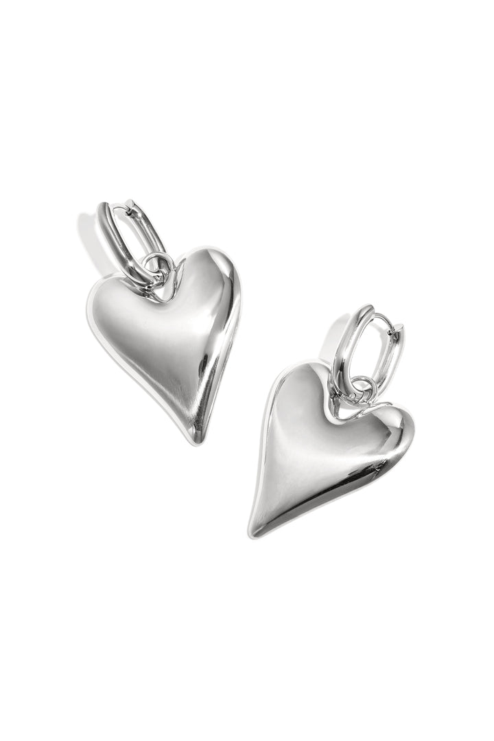 Roestvrijstalen oorbellen met hartvormige hanger, casual en eenvoudig, voor dagelijks gebruik, dames sieraden