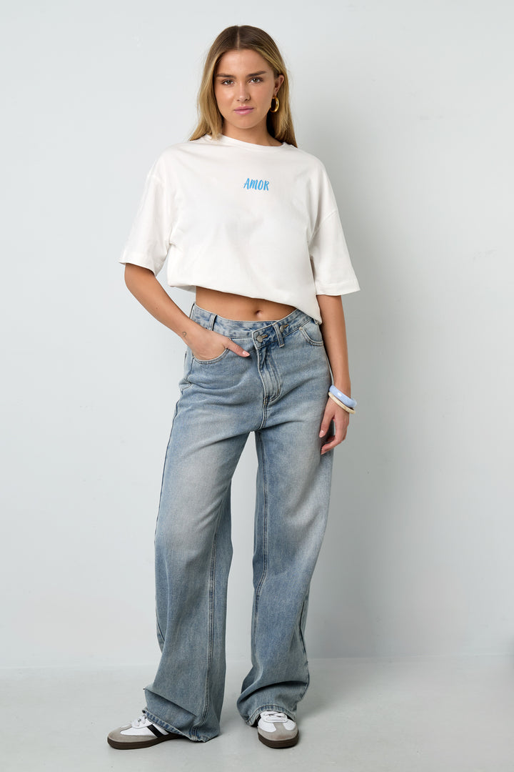 Katoen Gebreide Vrouwen T-shirt Casual Letters