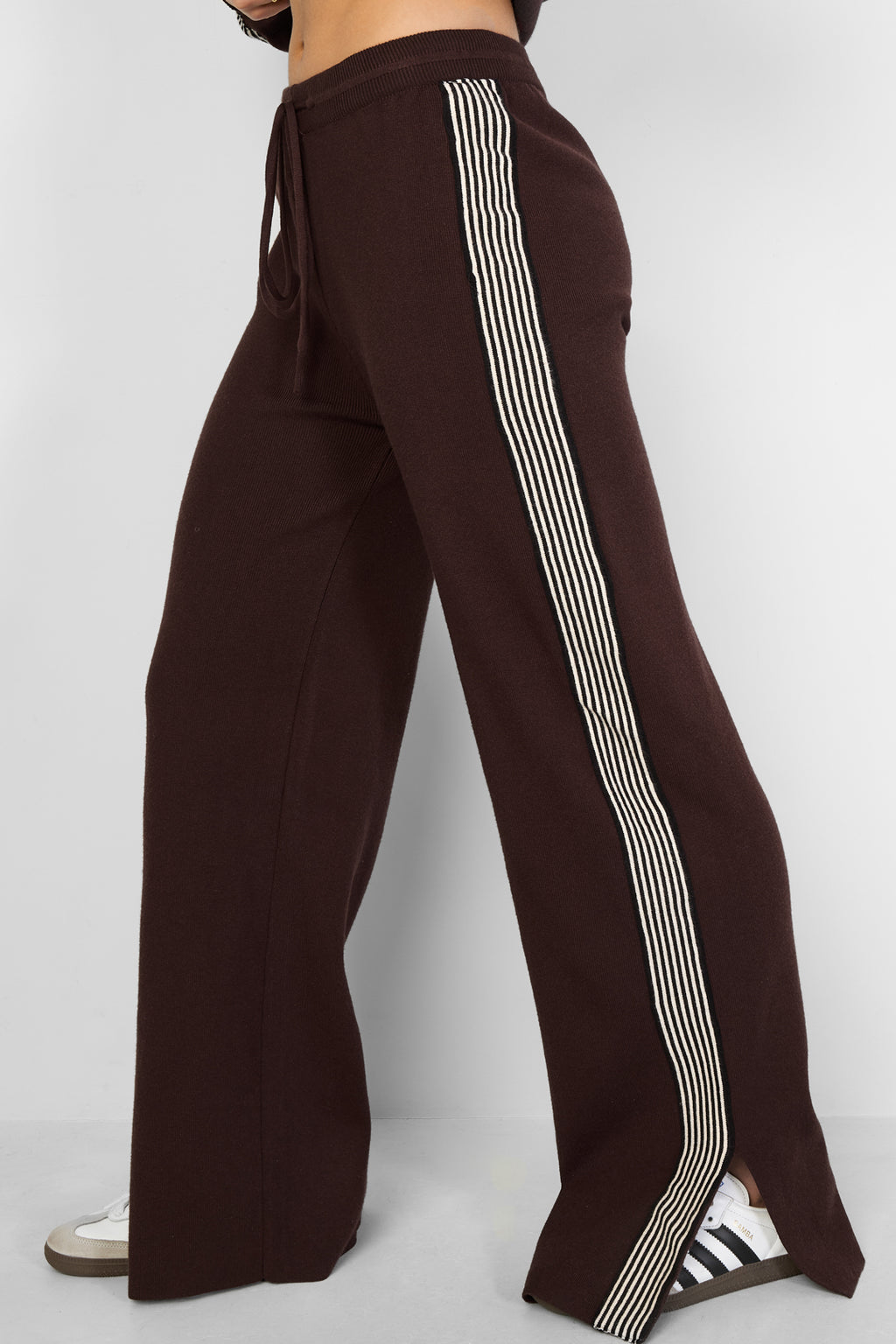 gebreide broek met strepen