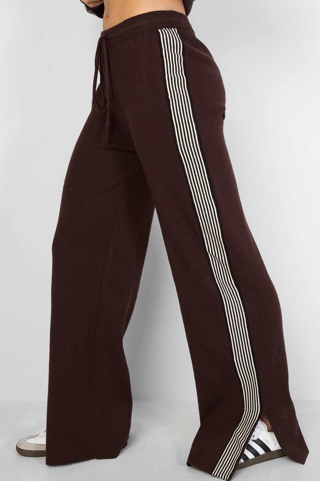 gebreide broek met strepen