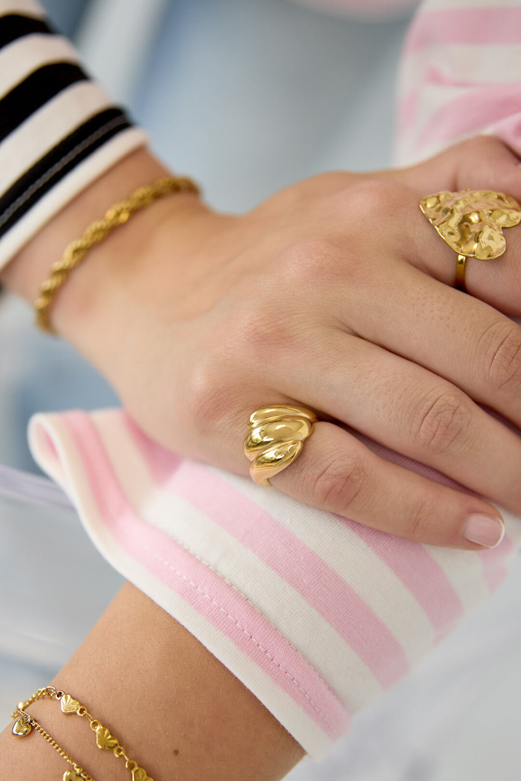 Verstelbare statement ring met bubbels