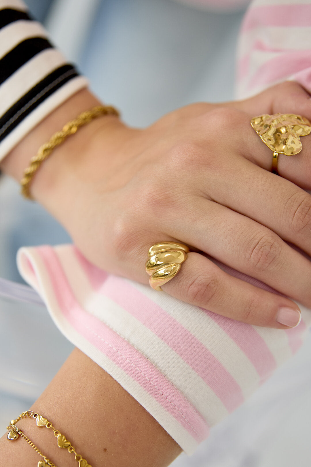 Verstelbare statement ring met bubbels