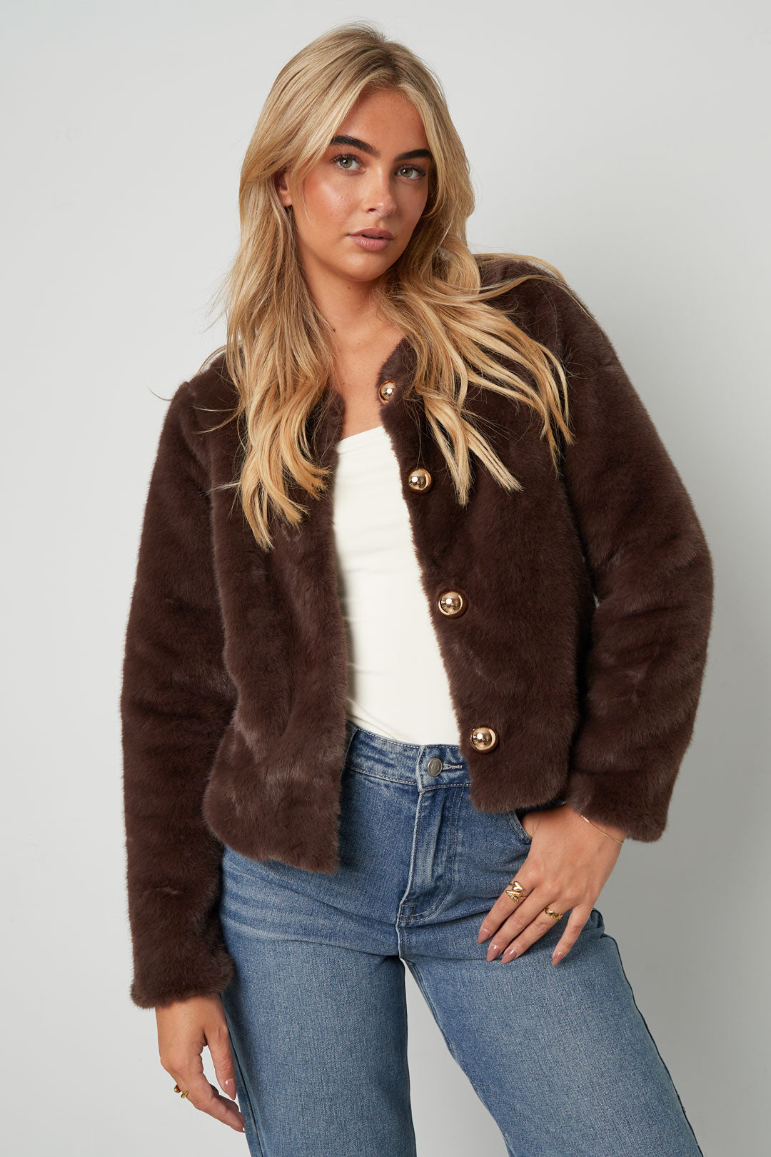 Woven Polyester Fiber Vrouwen Jas Elegant Solid Color Fall/Winter