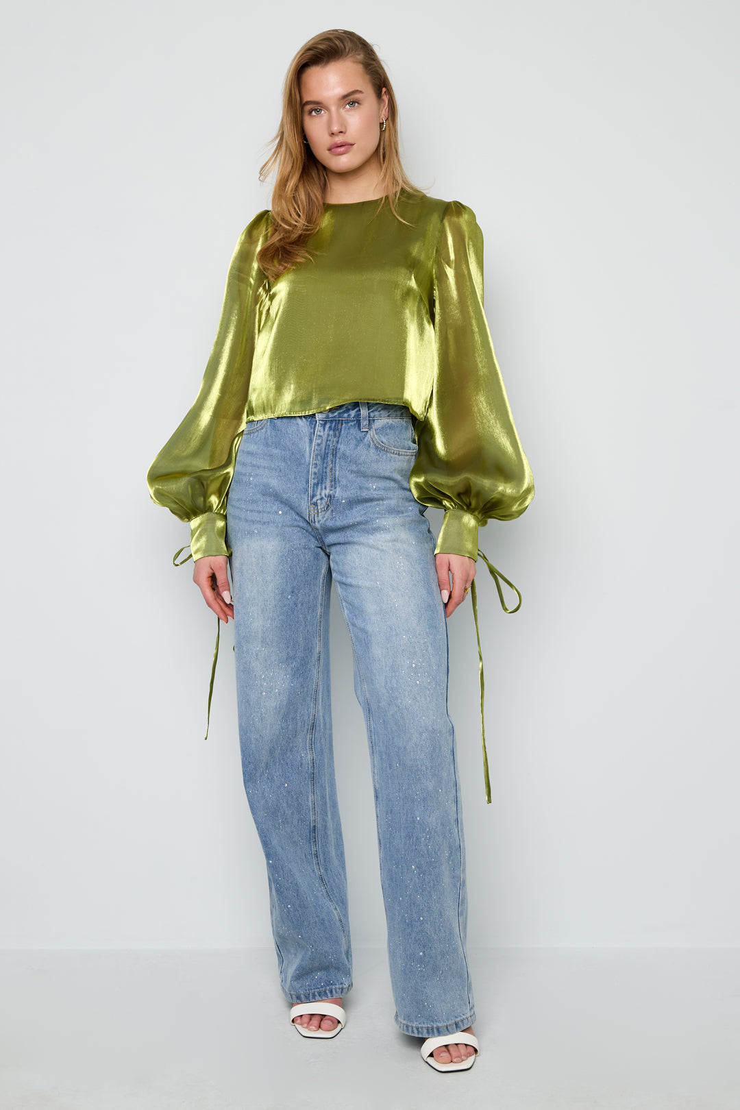Glanzende parelblouse