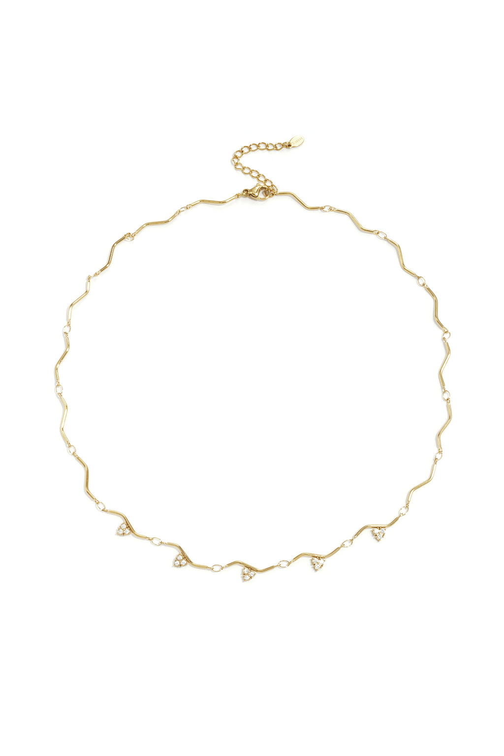 Ketting met zigzag patroon en steentjes